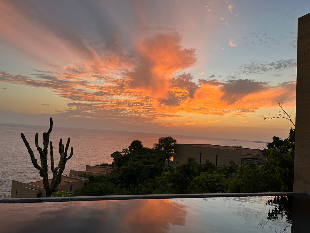 A beautiful oceanfront sunset